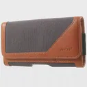 Для Htc Wildfire E2 Plus (2021) Чехол для ремня с текстильной металлической клипсой-кожа горизонтальная-темно-коричневый